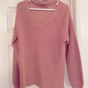 Oversized keyhole sweater